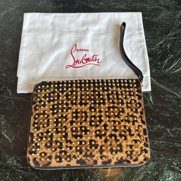 Christian Louboutin Cris Case Pony Leopard Luxor/Spikes,dust bag included